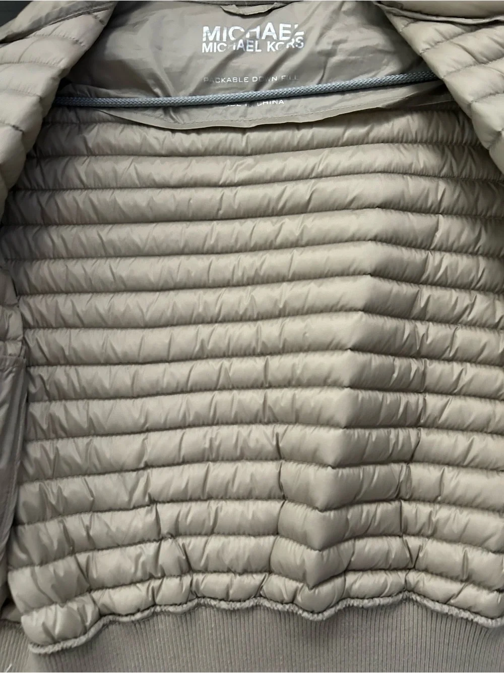 Michael Kors Quilted Bomber Jacket - Beige super soft